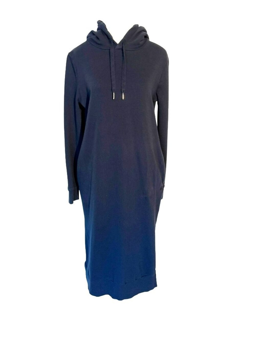 Sweaty Betty Essentials Navy Hooded Sweat Dress SB6857 Long Sleeve Small